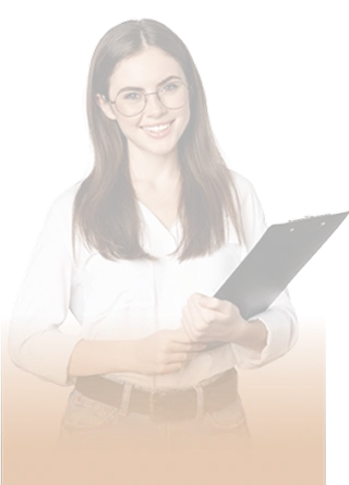 Imagem da profissional de harmonização facial segurando um caderno